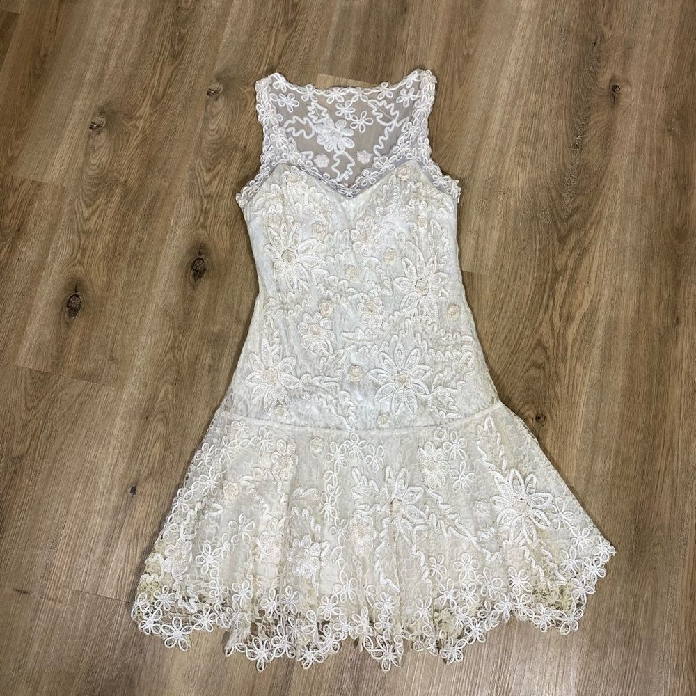 Vintage Sue Wong Nocturne Beaded & Lace Dress size 8 Bridal whimsy fairycore